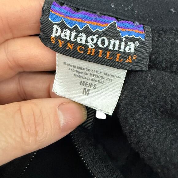 Patagonia Synchilla Full Zip Fleece Vest Lined Black Mens Medium - Picture 3 of 4
